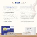 THREAD SPREAD Egyptian Cotton Sheets King Size - 4 Pc 1000 Thread Count Bed Sheet Set, Luxury Egyptian Cotton Cooling Sheet for King Size Bed, Soft Sateen Weave Upto 18" Deep Pocket - Light Grey