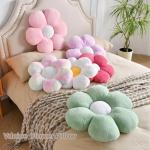 Vdoioe Pink Flower Pillow，Flower Shaped Throw Pillow 15.7In Daisy Pillow Cushion Cute Flower Seating Cushion Home Decorative Pillows for Sofa Couch Bed