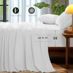 AiAngu 100% Egyptian Cotton King Size Sheets Set - Luxury 1000 High Thread Count Egyptian Cotton Bed Sheets 4 PC, Breathable & Cooling Sheets, 16" Deep Pocket(King,White)