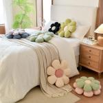 Xuyier Flower Shaped Throw Pillow,Soft Daisy Pillow with Decorative Pillows for Bed Couch Chair Floor, Flower Plush Pillows for Living Room Bed Room Seat Cushion(14.9" Ivory)