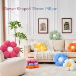 Vdoioe Pink Flower Pillow，Flower Shaped Throw Pillow 15.7In Daisy Pillow Cushion Cute Flower Seating Cushion Home Decorative Pillows for Sofa Couch Bed