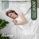 AiAngu 100% Egyptian Cotton King Size Sheets Set - Luxury 1000 High Thread Count Egyptian Cotton Bed Sheets 4 PC, Breathable & Cooling Sheets, 16" Deep Pocket(King,White)