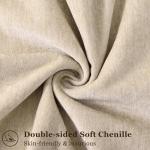 decorUhome Couch Throw Pillow Covers 18x18 Set of 2, Decorative Soft Euro Neutral Chenille Pillow Covers with Elegant Design for Sofa Bed Living Room Home Decor, Beige
