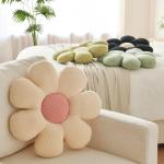 Xuyier Flower Shaped Throw Pillow,Soft Daisy Pillow with Decorative Pillows for Bed Couch Chair Floor, Flower Plush Pillows for Living Room Bed Room Seat Cushion(14.9" Ivory)