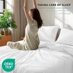 AiAngu 100% Egyptian Cotton King Size Sheets Set - Luxury 1000 High Thread Count Egyptian Cotton Bed Sheets 4 PC, Breathable & Cooling Sheets, 16" Deep Pocket(King,White)