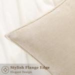 decorUhome Couch Throw Pillow Covers 18x18 Set of 2, Decorative Soft Euro Neutral Chenille Pillow Covers with Elegant Design for Sofa Bed Living Room Home Decor, Beige