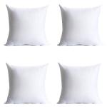 Calibrate Timing 18 x 18 inches Pillow Inserts, Set of 4 Hypoallergenic Brushed Microfiber Liner Down Alternative Filled Square Cushion Throw Pillow