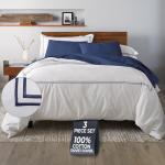 Ella Jayne Duvet Cover King (3 Pieces), 100% Cotton Percale, King/Cali King, Soft, Breathable & Lightweight Including King Duvet Cover (1 Piece) 106 x 90 Inches with 2 Pillow Shams (Navy Design)