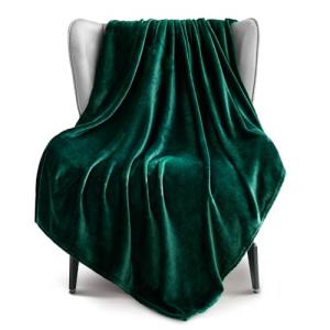 Exclusivo Mezcla Extra Large Fleece Throw Blanket for Couch, Sofa, 300GSM Super Soft and Warm Blankets, Forest Green Throw All Season Use, Cozy, Plush, Lightweight, 50x70 Inches