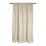DII Modern Zig Zag Throw Blanket Woven Cotton, Hand-Knotted 2.5" Fringe, 50x60, Natural