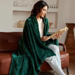 Exclusivo Mezcla Extra Large Fleece Throw Blanket for Couch, Sofa, 300GSM Super Soft and Warm Blankets, Forest Green Throw All Season Use, Cozy, Plush, Lightweight, 50x70 Inches