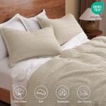 PHF 100% Cotton Waffle Duvet Cover King Size, Soft Breathable Cotton Bedding Duvet Cover Set for All Season, Weave Luxury Textured Design for All Home Decor, 3 Pieces, 104"x90", Oatmeal