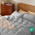 100% Egyptian Cotton Duvet Cover Set Queen Size, Waffle Weave Duvet Cover, 600 TC Soft Breathable Luxury Textured Bedding Set for All Season, 3 PCS, 1 Duvet Cover and 2 Pillowcases, Gray, 90"x90"