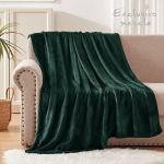 Exclusivo Mezcla Extra Large Fleece Throw Blanket for Couch, Sofa, 300GSM Super Soft and Warm Blankets, Forest Green Throw All Season Use, Cozy, Plush, Lightweight, 50x70 Inches