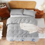 100% Egyptian Cotton Duvet Cover Set Queen Size, Waffle Weave Duvet Cover, 600 TC Soft Breathable Luxury Textured Bedding Set for All Season, 3 PCS, 1 Duvet Cover and 2 Pillowcases, Gray, 90"x90"