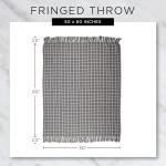 DII Modern Zig Zag Throw Blanket Woven Cotton, Hand-Knotted 2.5" Fringe, 50x60, Natural