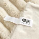 Cozy Bliss Faux Fur Throw Blanket for Couch, Cozy Warm Plush Striped Blanket for Sofa Bedroom Living Room,50 * 60 Inches Beige