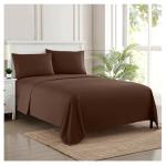 Queen Size Bed Sheets - Breathable Luxury Sheets with Full Elastic & Secure Corner Straps Built In - 1800 Supreme Collection Extra Soft Deep Pocket Bedding Set, Sheet Set, Queen, Brown