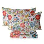 Bedlifes Queen Sheet Set Ultra Soft Breathable Silky Flower Bed Sheets Deep Pocket 100% Microfiber Bedding Sheets 4 Piece Queen Size Floral Spring