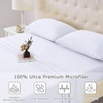 Homilay Twin Size Bed Sheet Set - 3 Piece Soft Microfiber Sheets with Deep Pockets, Cooling Technology, and Wrinkle-Free Pillowcase. Hotel-Quality, Durable Bedding, Brilliant White
