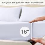Homilay Twin Size Bed Sheet Set - 3 Piece Soft Microfiber Sheets with Deep Pockets, Cooling Technology, and Wrinkle-Free Pillowcase. Hotel-Quality, Durable Bedding, Brilliant White
