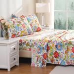 Bedlifes Queen Sheet Set Ultra Soft Breathable Silky Flower Bed Sheets Deep Pocket 100% Microfiber Bedding Sheets 4 Piece Queen Size Floral Spring