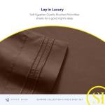 Queen Size Bed Sheets - Breathable Luxury Sheets with Full Elastic & Secure Corner Straps Built In - 1800 Supreme Collection Extra Soft Deep Pocket Bedding Set, Sheet Set, Queen, Brown