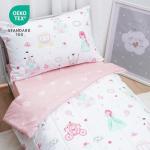 david's kids 4 Piece Toddler Bedding Set - Soft Breathable Toddler Bedding Set for Girls, Includes Quilted Comforter, Flat Sheet, Fitted Sheet and Pillowcase, Princess