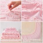 Pink Toddler Bedding Set for Girls 4-Piece Boho Tufted Toddler Comforter Set Jacquard Tufts Bed-in-a-Bag Crib Toddler Bed Sheet Set for Kids with Comforter, Flat Sheet, Fitted Sheet, Pillowcase