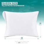 Utopia Bedding Waterproof Pillow Protectors Zippered Queen Size (2 Pack, White), Zippered Pillowcases, Bed Bug Proof Pillow Encasement Covers 20 x 28 Inches