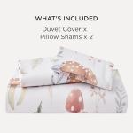Bedsure Duvet Cover Queen Size - 100% Cotton Reversible Cute Flower Floral Queen Duvet Cover Set with Zipper Closure, 3 Pieces Soft & Breathable Shell Beige Bedding Set with 2 Pillow Shams 20"x26"