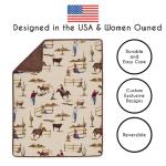 Sweet Jojo Designs 4-Piece Baby Crib Bedding Set (Western Cowboy Print) for Boys, Infants/Nursery incl. Blanket, Fitted Sheet, Skirt, Diaper Stacker (Country, Farm, Horse Ranch, Wild West, Southern)