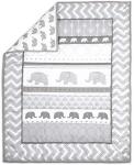 The Peanutshell 3 Piece Baby Crib Bedding Set for Boys & Girls - Newborn, Infant & Toddler Nursery Bed Set Decor with Fitted Crib Sheet, Dust Ruffle Comforter - Elephant Walk