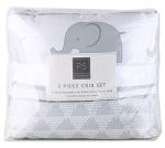 The Peanutshell 3 Piece Baby Crib Bedding Set for Boys & Girls - Newborn, Infant & Toddler Nursery Bed Set Decor with Fitted Crib Sheet, Dust Ruffle Comforter - Elephant Walk