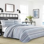 Nautica- Twin Quilt Set, Cotton Reversible Bedding with Matching Sham, Dorm Room Essentials (Jettison Grey, Twin)