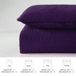 Whale Flotilla Queen Quilt Bedding Set, Soft Purple Bedspreads Quilts Queen Full Size for All Seasons, 3 Pieces Lightweight Geometric Star Pattern Coverlet