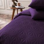 Whale Flotilla Queen Quilt Bedding Set, Soft Purple Bedspreads Quilts Queen Full Size for All Seasons, 3 Pieces Lightweight Geometric Star Pattern Coverlet