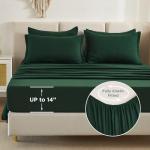 Litanika King Size Comforter Set Dark Emerald Green - 7 Pieces Bed in a Bag King Bedding Comforter Sets, Solid Lightweight Bed Set with Comforter, Sheets, Pillowcases & Shams
