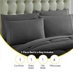 Full Size Comforter Set with Sheets - 7-Piece Bedding Collection - 1 Comforter, 1 Fitted Sheet, 1 Flat, 4 Pillowcases - Deep Pocket - Soft & Breathable Premium Quality - Ideal for All Seasons, Gray