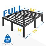 Avenco Full Size Bed Frame - 14 Inch High Metal Platform Bed Frame Full Size with Storage Space Under Bed, Heavy Duty Steel Slat Support, No Box Spring Needed, Easy Assembly