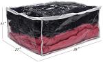Handy Laundry Blanket Storage Bags - 90 L - Zippered Large Clear Plastic Storage Bag, Shield Your Quilt Blankets, Bedding and Clothes from Dust, Dirt & Moisture - Gliding Zipper for Easy Access