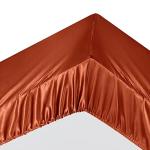 Ersmak 7 Pieces Satin Sheets Set Full Size, Luxury Silky Rust Orange Satin Bed Sheets Set with 1 Deep Pocket Fitted Sheet, 1 Soft Flat Sheet, 4 Queen Pillowcases and 1 Body Pillowcase