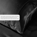 Satin Sheets California King [4-Piece, Black] Luxury Silky Bed Sheets - Extra Soft 1800 Microfiber Sheet Set, Wrinkle, Fade, Stain Resistant - Deep Pocket Fitted Sheet, Flat Sheet, Pillow Cases