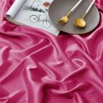Horbaunal 4 Piece Satin Sheet Set Twin Size Luxury Silky & Soft Hot Pink Satin Twin Bed Sheet Set with 16" Deep Pocket, 1 Fitted Sheet, 1 Flat Sheet, 2 Pillowcases