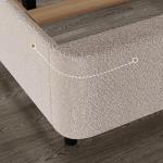 Queen Bed Frame with Headboard, Boucle Upholstered Soft Platform Bed Frame with Thickened Footboard, Rounded Corners Design, No Box Spring Required, Easy Assembly, Cream