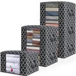 WISELIFE Storage Bags 100L 6-Pack Large Blanket Clothes Organization and Storage Containers for Bedding, Comforters, Foldable Organizer with Reinforced Handle, Clear Window, Sturdy Zippers