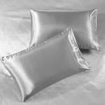 Pure Bedding Satin Sheets Full [4-Piece, Silver] Hotel Luxury Silky Bed Sheets - Extra Soft 1800 Microfiber Sheet Set, Wrinkle, Fade, Deep Pocket Fitted Sheet, Flat Sheet, Pillow Cases