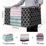 WISELIFE Storage Bags 100L 6-Pack Large Blanket Clothes Organization and Storage Containers for Bedding, Comforters, Foldable Organizer with Reinforced Handle, Clear Window, Sturdy Zippers