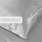 Pure Bedding Satin Sheets Full [4-Piece, Silver] Hotel Luxury Silky Bed Sheets - Extra Soft 1800 Microfiber Sheet Set, Wrinkle, Fade, Deep Pocket Fitted Sheet, Flat Sheet, Pillow Cases