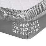 Pure Bedding Satin Sheets Full [4-Piece, Silver] Hotel Luxury Silky Bed Sheets - Extra Soft 1800 Microfiber Sheet Set, Wrinkle, Fade, Deep Pocket Fitted Sheet, Flat Sheet, Pillow Cases